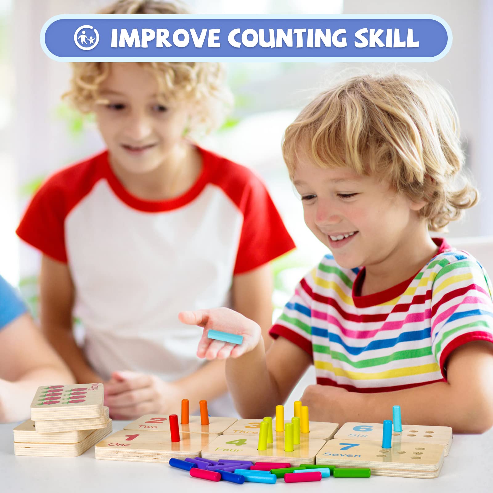 ISMETACU child playing with pegs to develop fine motor skills