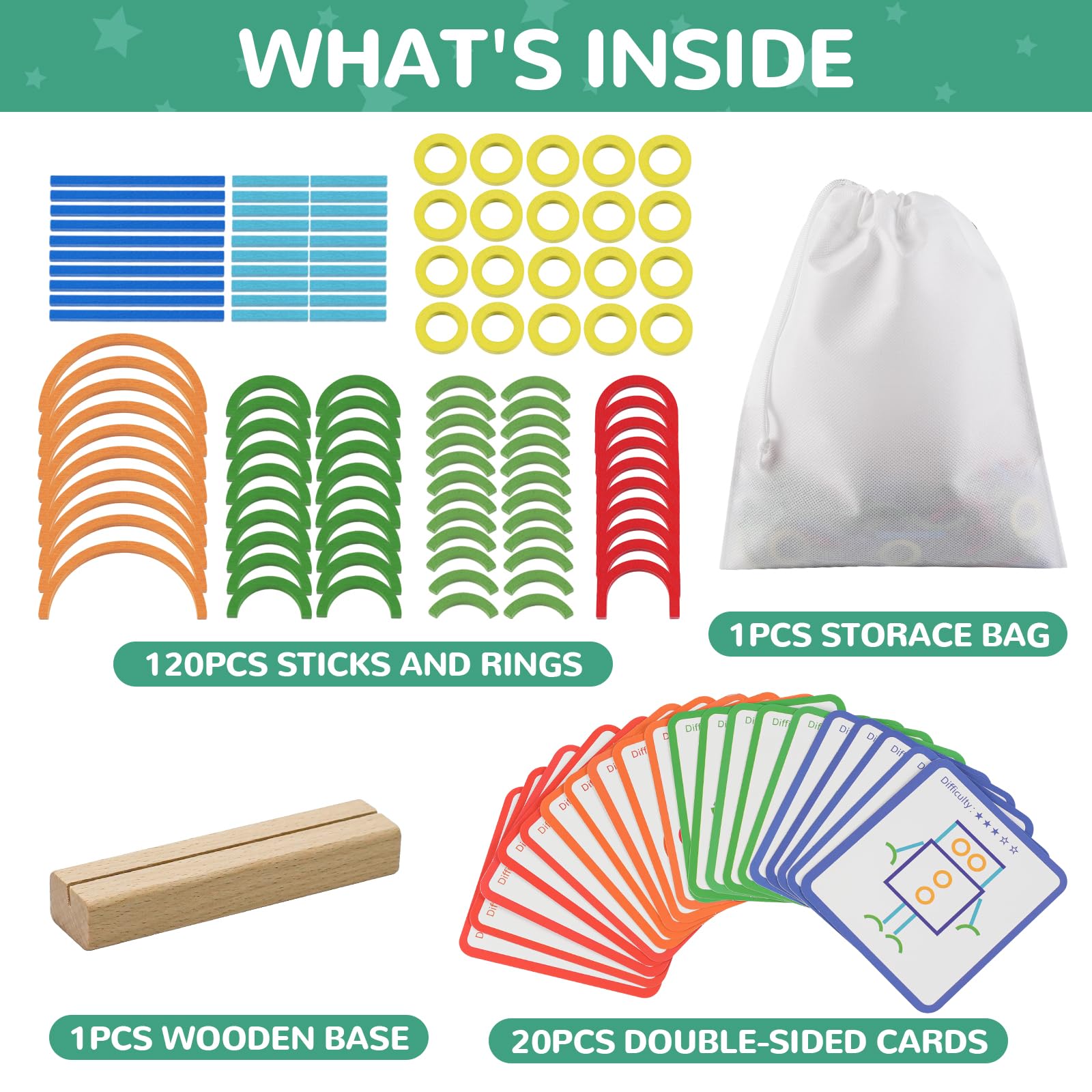 ISMETACU puzzle sticks arrangement supports early engineering and problem solving