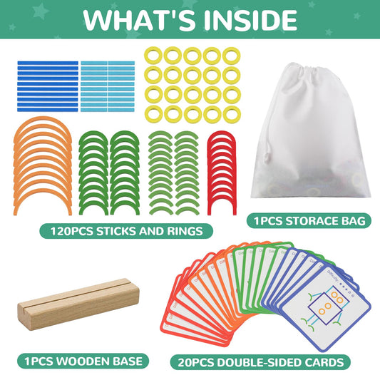 ISMETACU puzzle sticks arrangement supports early engineering and problem solving