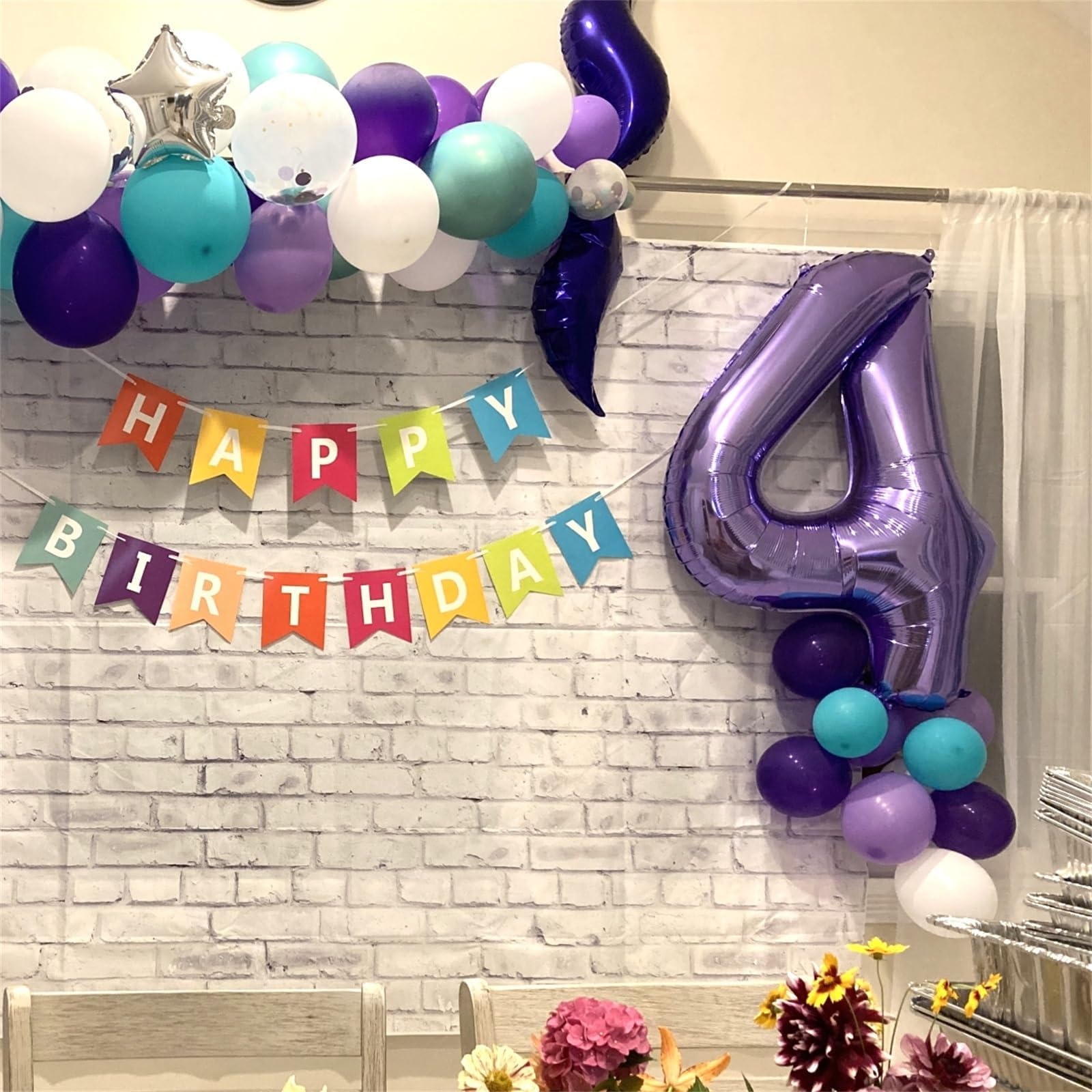Isndare reusable 40-inch purple 8 balloon stores for future events.