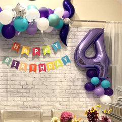 Isndare reusable 40-inch purple 8 balloon stores for future events.