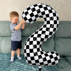 Isndare 8th birthday racing-themed balloon elevates party energy and vibe.