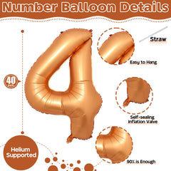 Isndare foil number balloon 4 orange adds a dazzling metallic accent