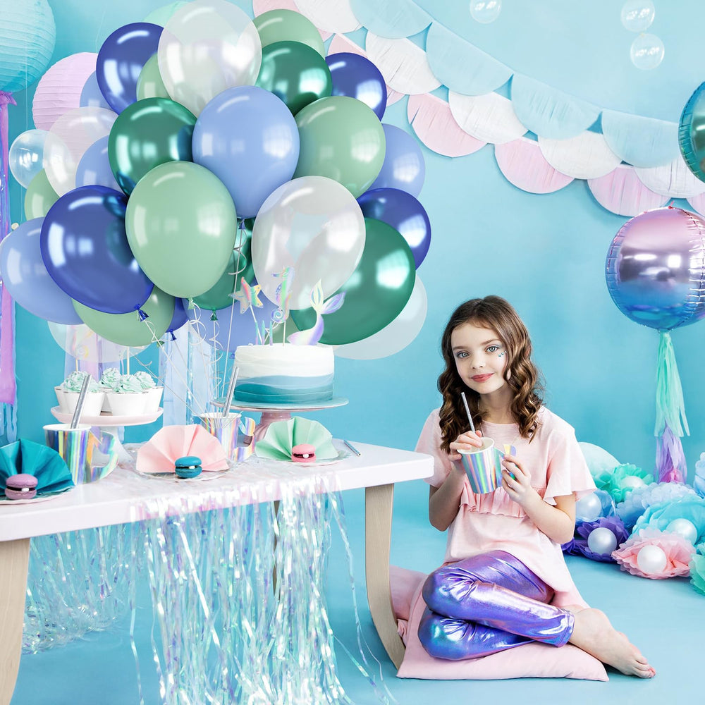Isndare metallic green 12inch balloon enhances ocean color pops