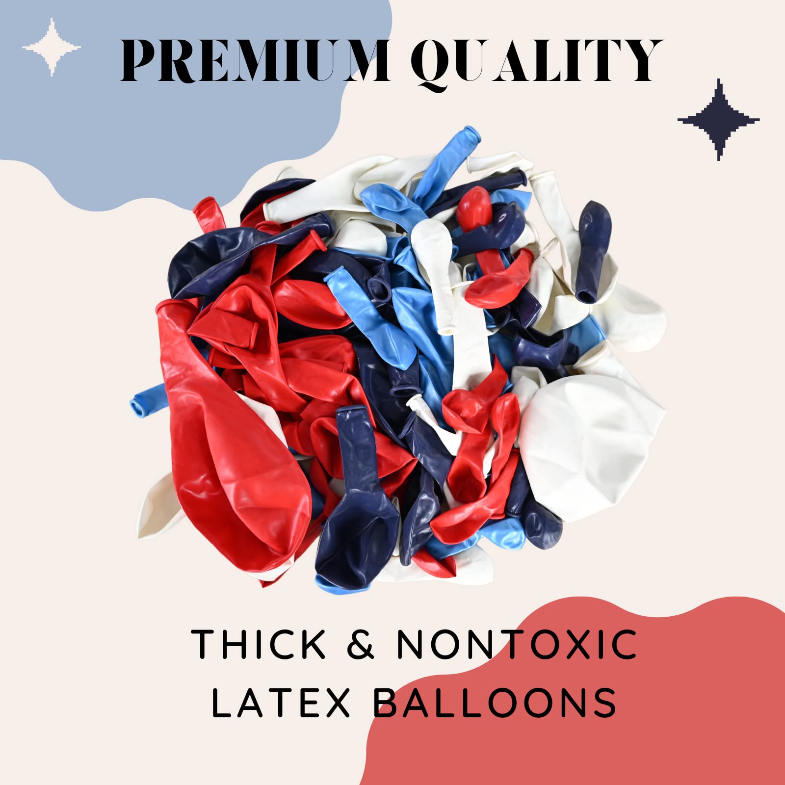 Isndare navy blue balloons adding contrast for nautical or sports themes