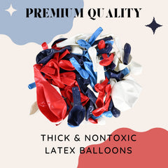Isndare navy blue balloons adding contrast for nautical or sports themes