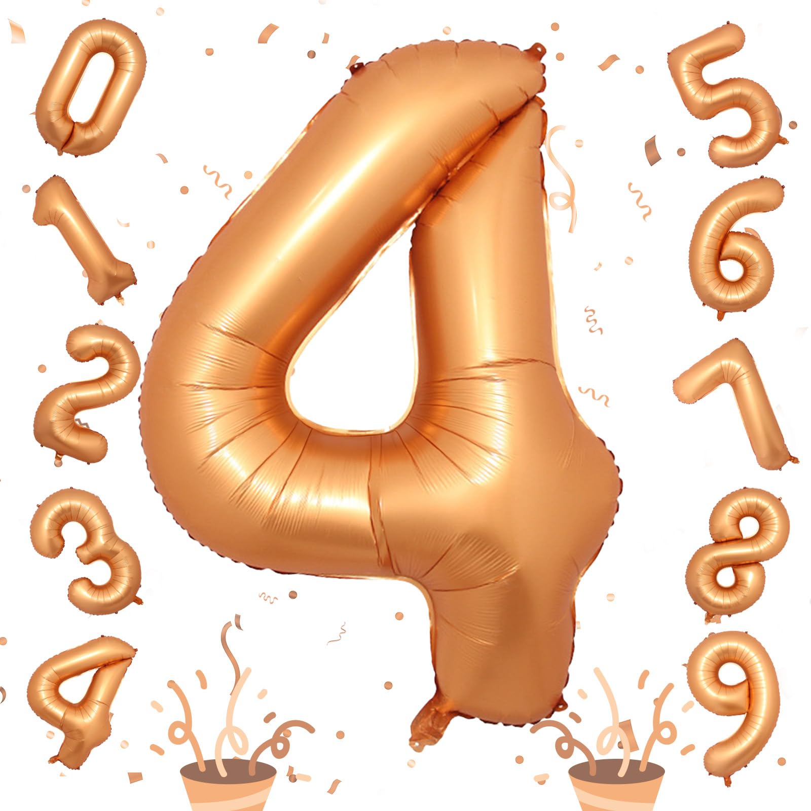 Isndare orange number 4 balloon 40-inch ideal for bold birthday party decor