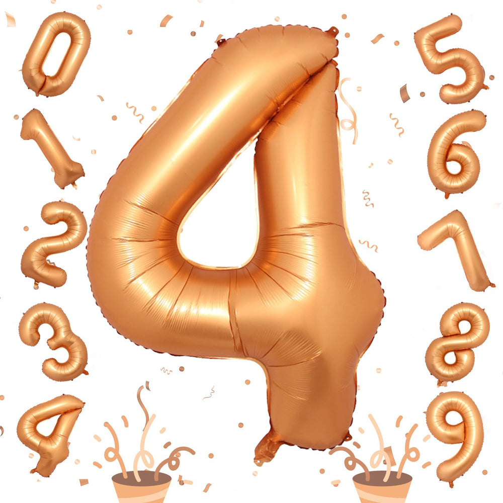 Isndare orange number 4 balloon 40-inch ideal for bold birthday party decor