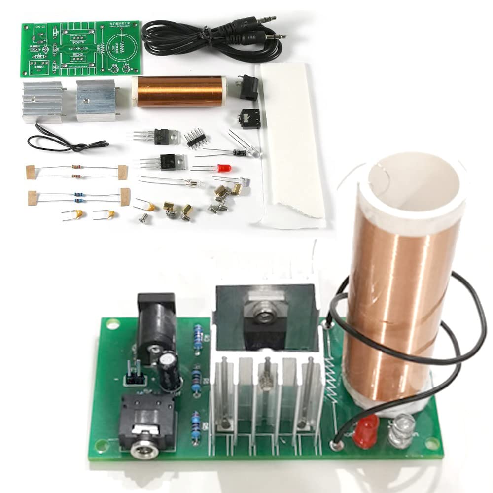 ISolderStore DIY Mini Tesla Coil Kit assembly board with labeled components for easy soldering.