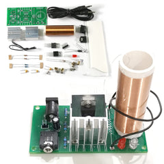 ISolderStore DIY Mini Tesla Coil Kit assembly board with labeled components for easy soldering.