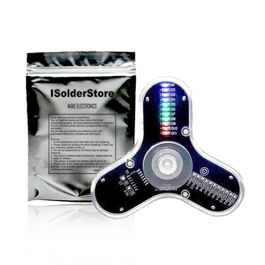 ISolderStore 3 Leaves LED gyroscope kit ready for soldering practice