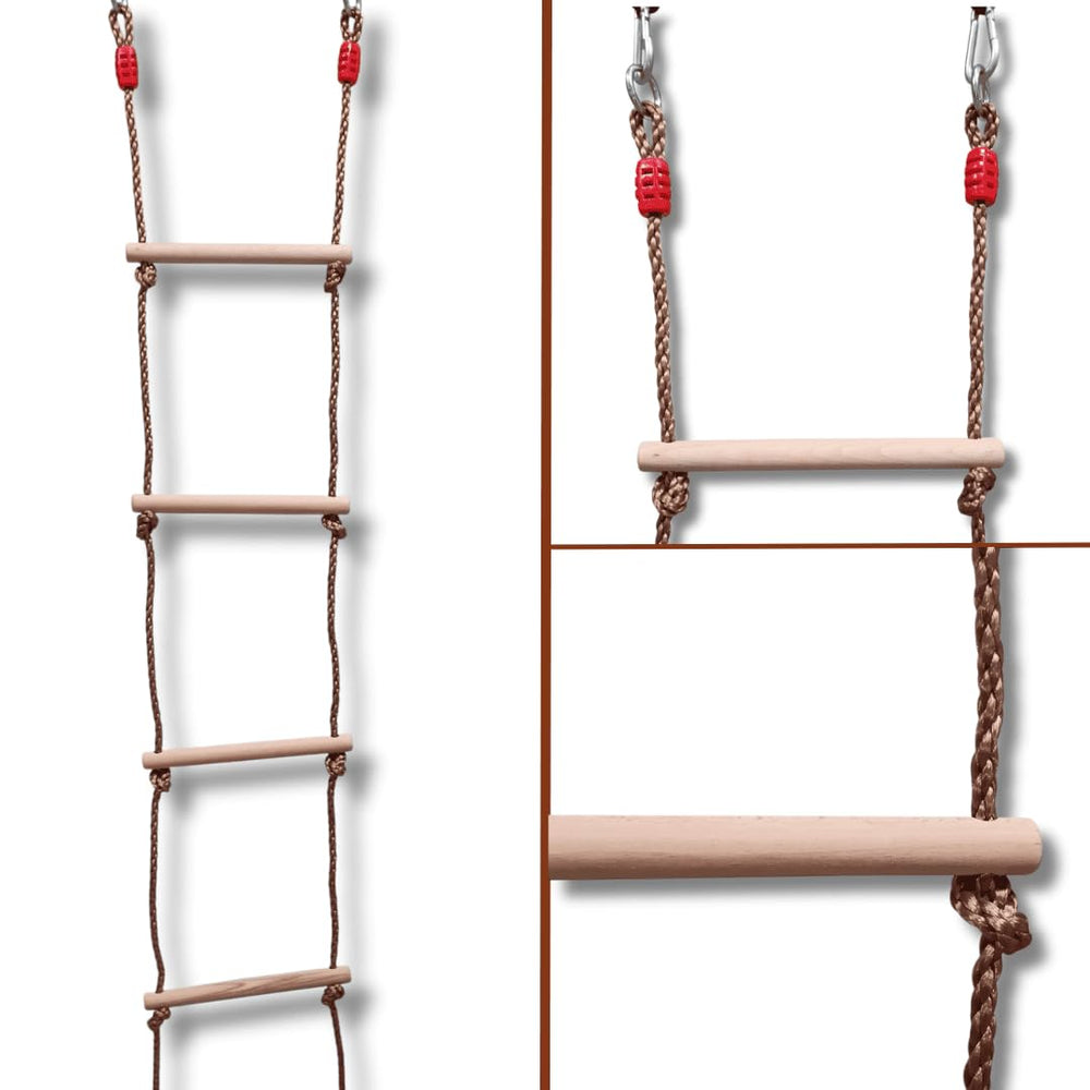ISOP rope ladder 10ft in action for backyard play and exercise
