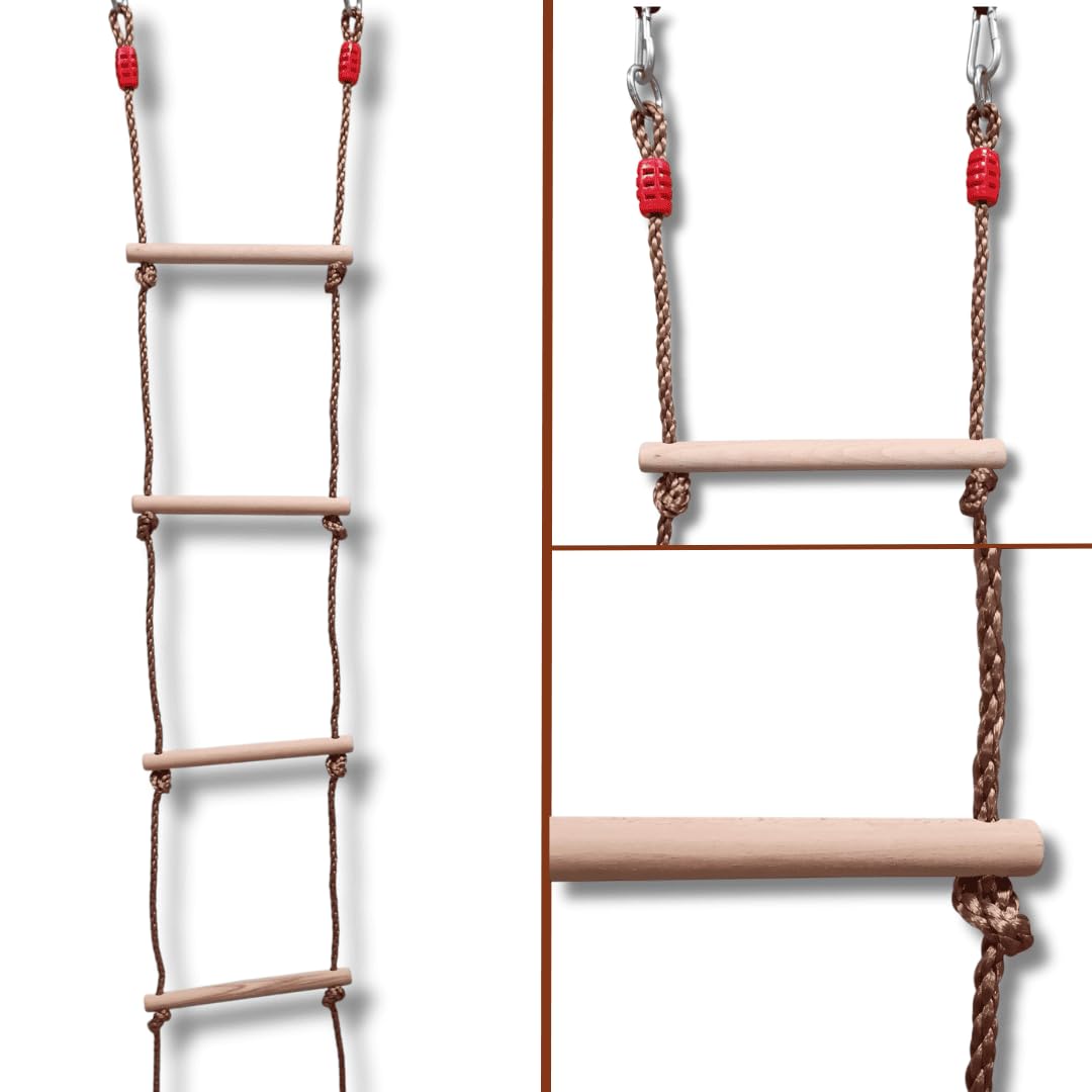 ISOP rope ladder 10ft in action for backyard play and exercise