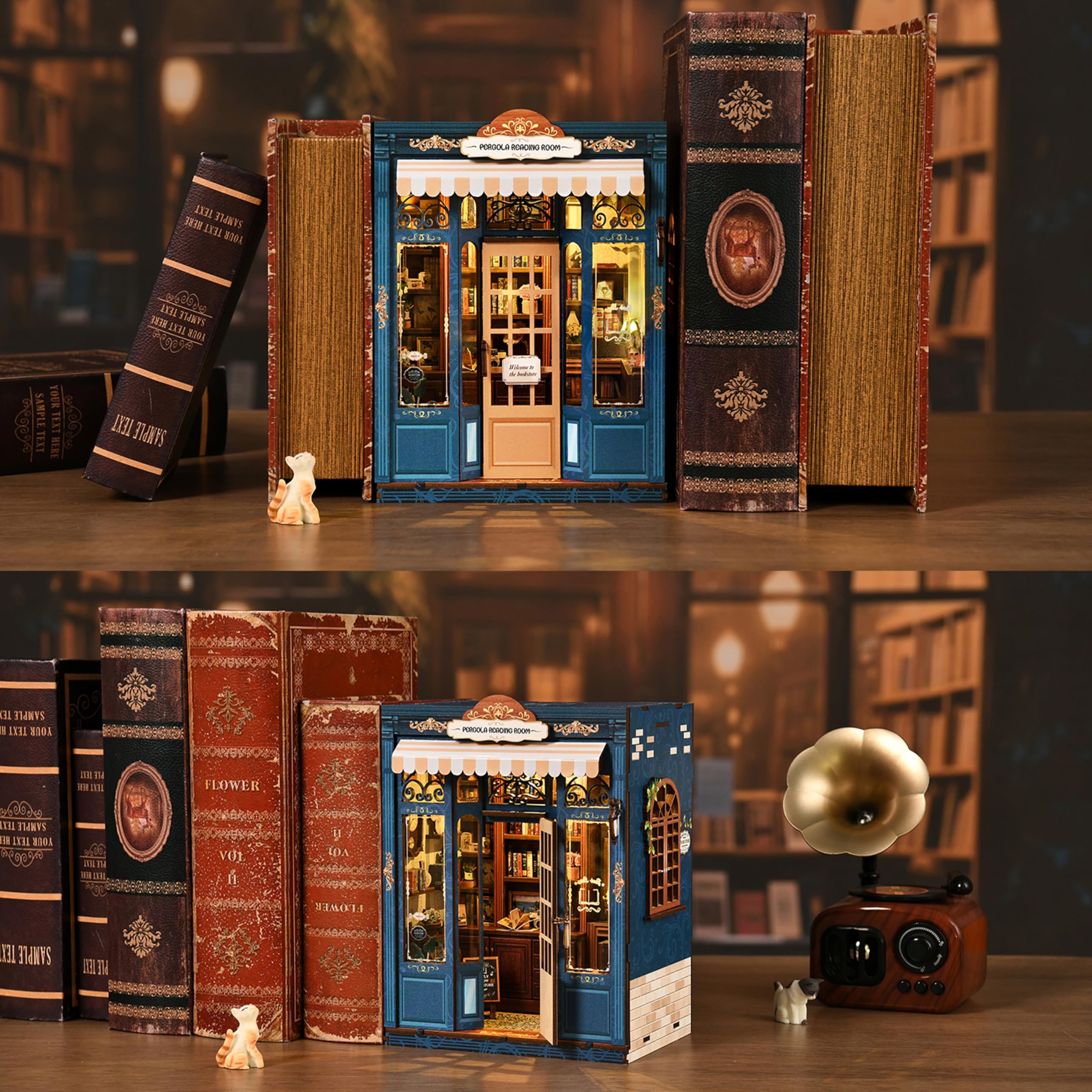 ISSEVE Book Nook Kit dollhouse decoration adds character to any room