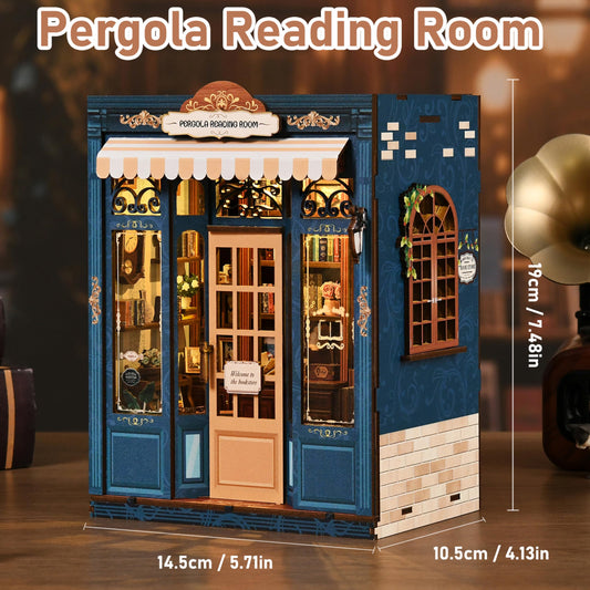ISSEVE Book Nook Kit openable diorama showcases tiny library details for display