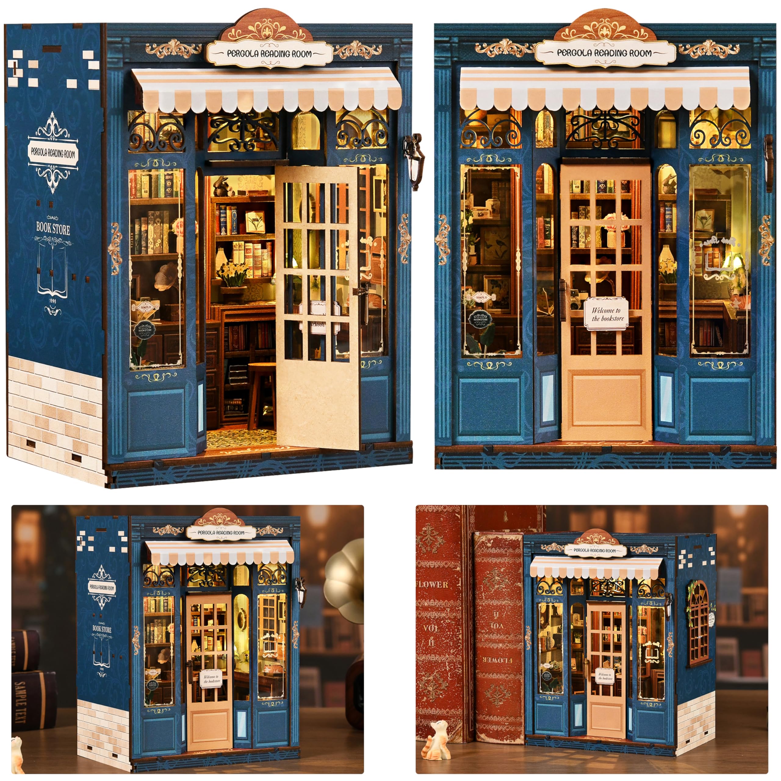 ISSEVE Book Nook Kit reading room scene lit warmly for cozy evenings