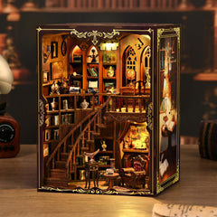 ISSEVE Book Nook Kit wooden panels detail showing craftsmanship.