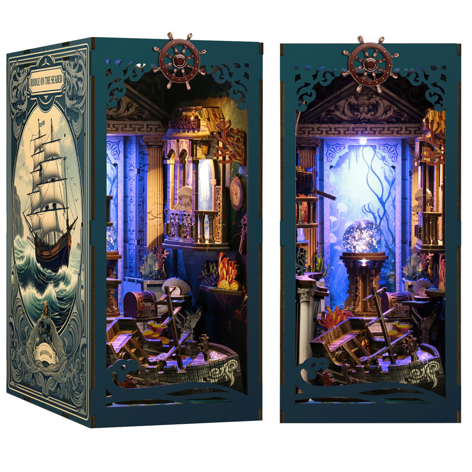 ISSEVE Sea Maze Book Nook dust cover protects your diorama.