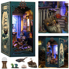 ISSEVE Sea Maze Book Nook LED light brightens a bookshelf.
