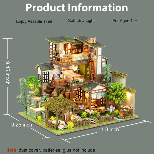 ISSEVE DIY Miniature House Kit interior view shows detailed furniture