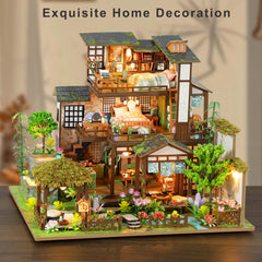 ISSEVE DIY Miniature House Kit plants and flowers add lifelike greenery