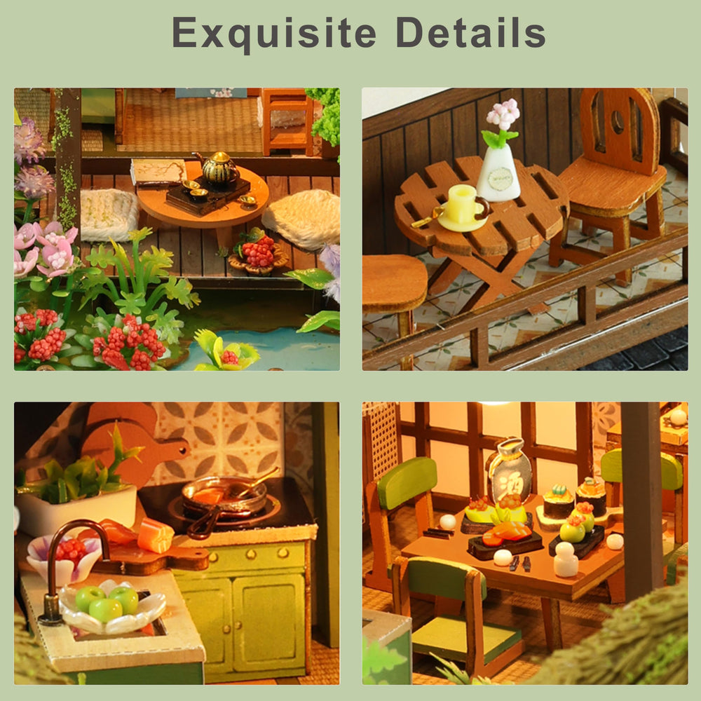 ISSEVE DIY Miniature House Kit wood panels ensure sturdy construction
