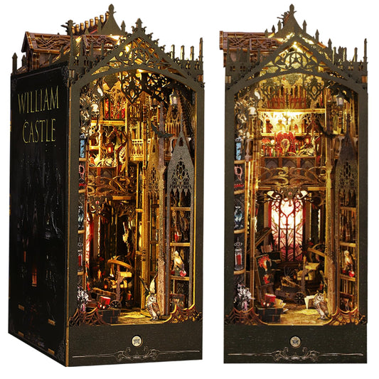 Isseve Gothic Castle Book Nook Kit showcases intricate details for stylish shelf decor