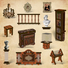 ISSEVE Night-lit miniature library scene on a shelf adds ambience.