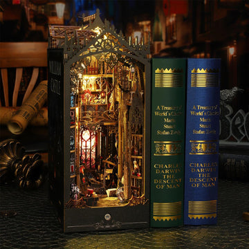 Isseve shelf insert decor blends miniature world with real shelf space