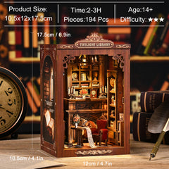 ISSEVE Touch-switch lighting adds warm ambiance to the mini library.