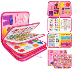 Issray 12-page busy board cover in pink, inviting learning and imaginative play.