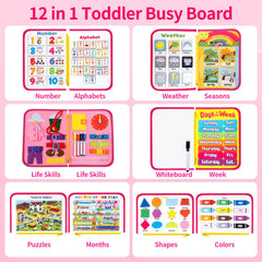 Issray busy board front pages display themes for life skills and early math.