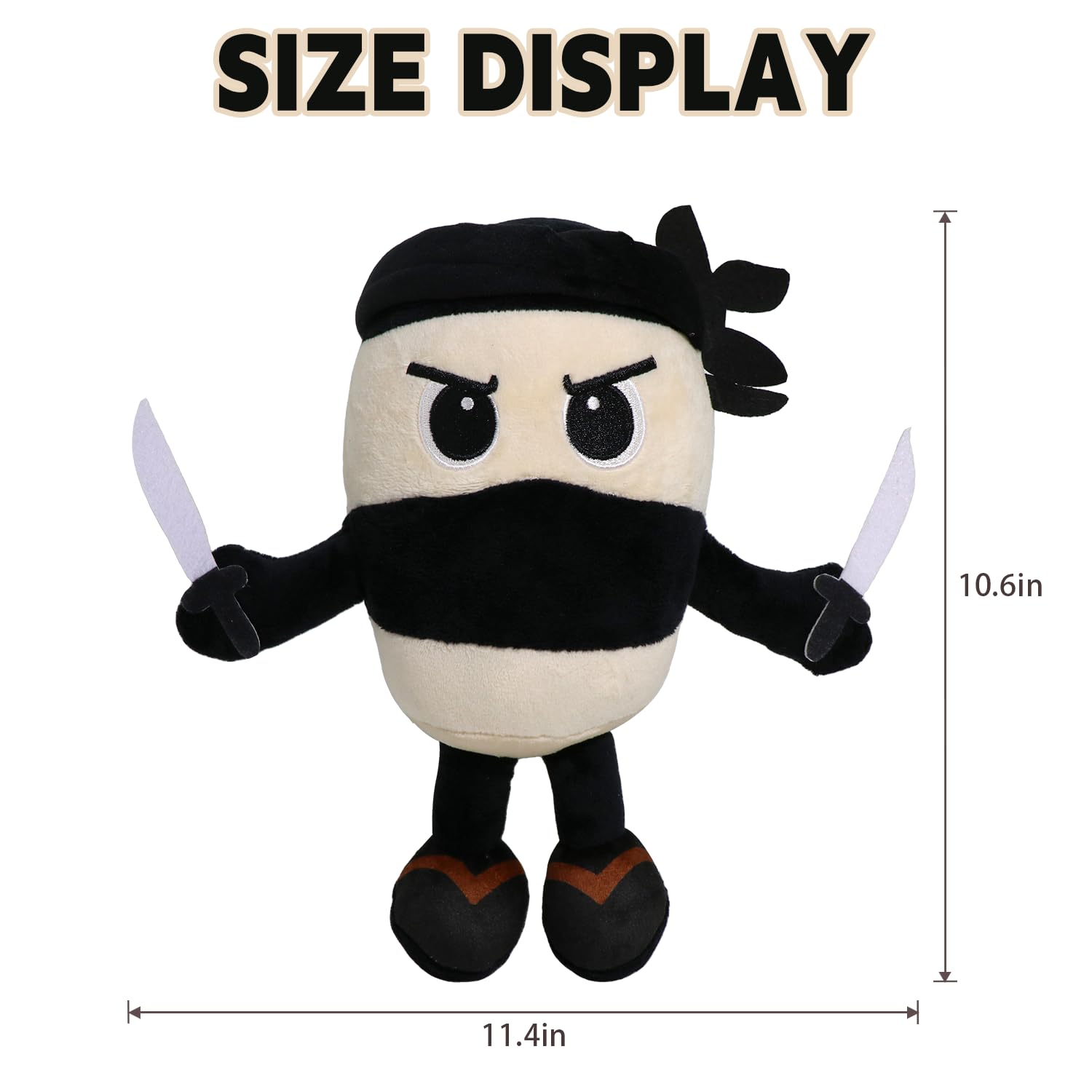 Italian Brainrot Plush side view highlighting portable, travel-ready design