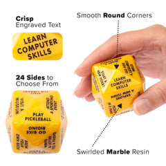 Itera Retirement Dice on table shows versatile party game moments.