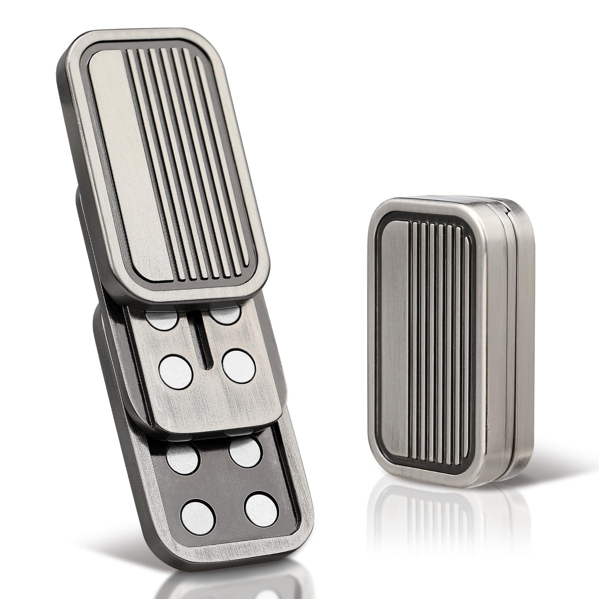 ITOKEY EDC metal fidget slider close-up highlighting stainless steel finish for tactile stress relief