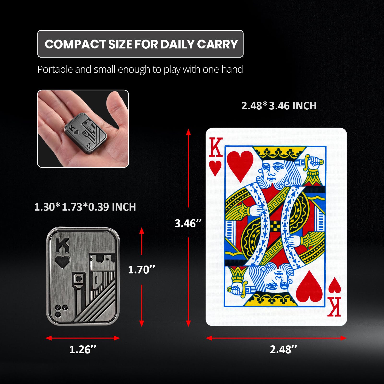 ITOKEY poker card slider with engraved K on both sides for style.