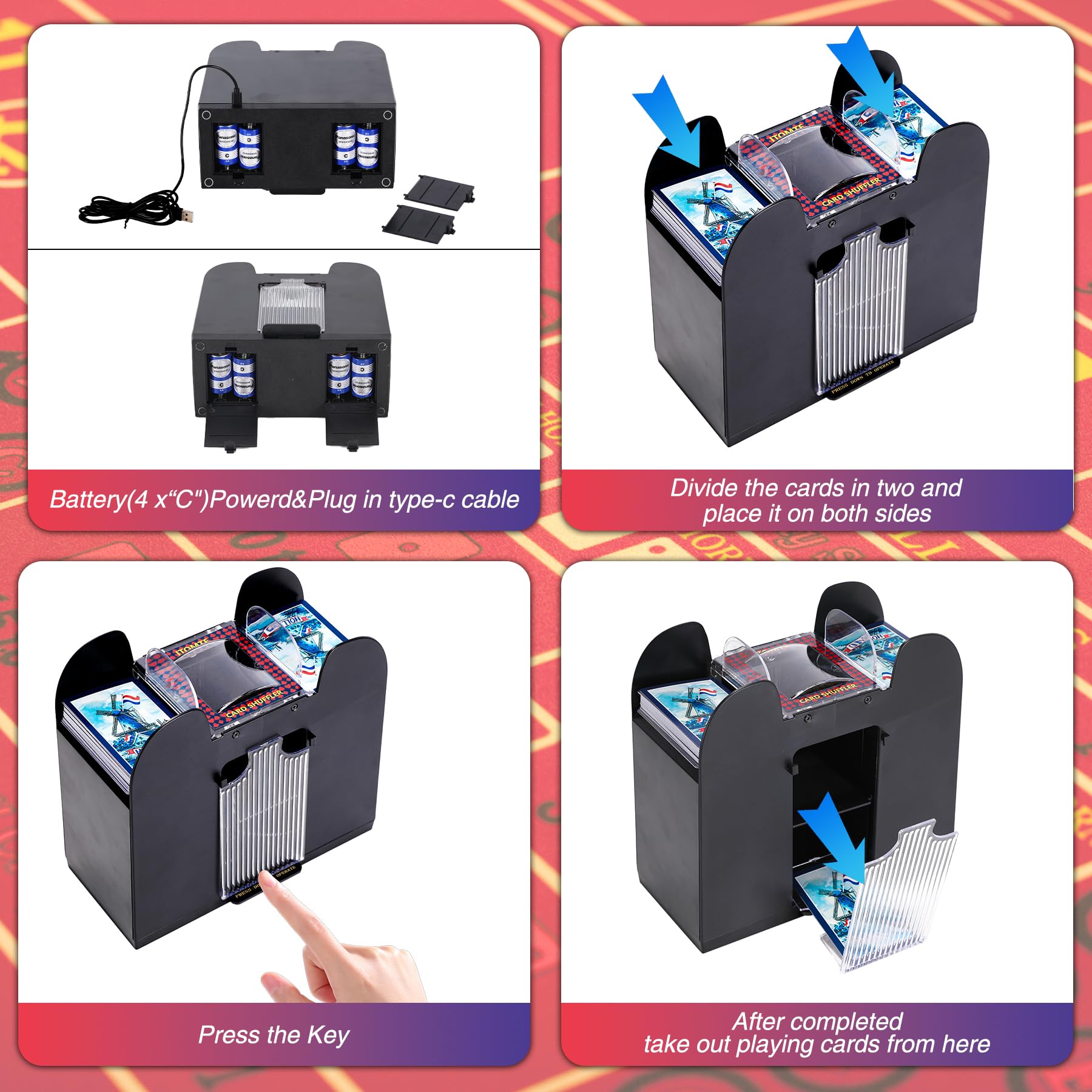 Itomte shuffler connected to USB charging cable for plug-in use