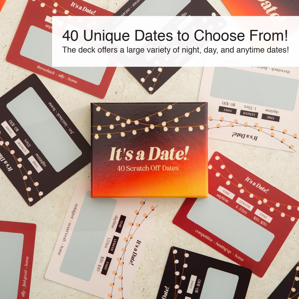 It's a Date! larger 5x4 cards reveal easy-to-read ideas.