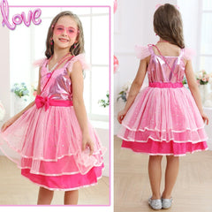 iTVTi dress detail with star sequins and three-tier hem for sparkle.
