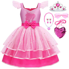 iTVTi pink cosplay dress front view, ideal for twirling and party moments.