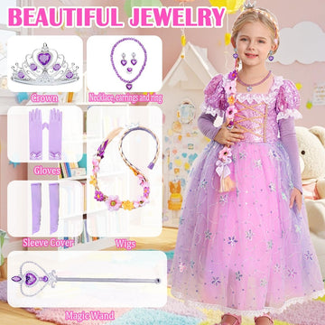 iTVTi Princess Purple Dress puff sleeves and embroidery elevate design