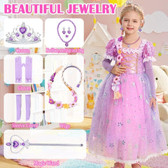 iTVTi Princess Purple Dress puff sleeves and embroidery elevate design