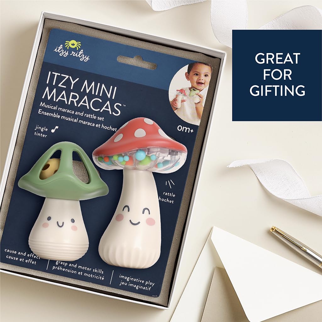 Itzy Ritzy mini maracas gift-ready packaging for a thoughtful baby shower present