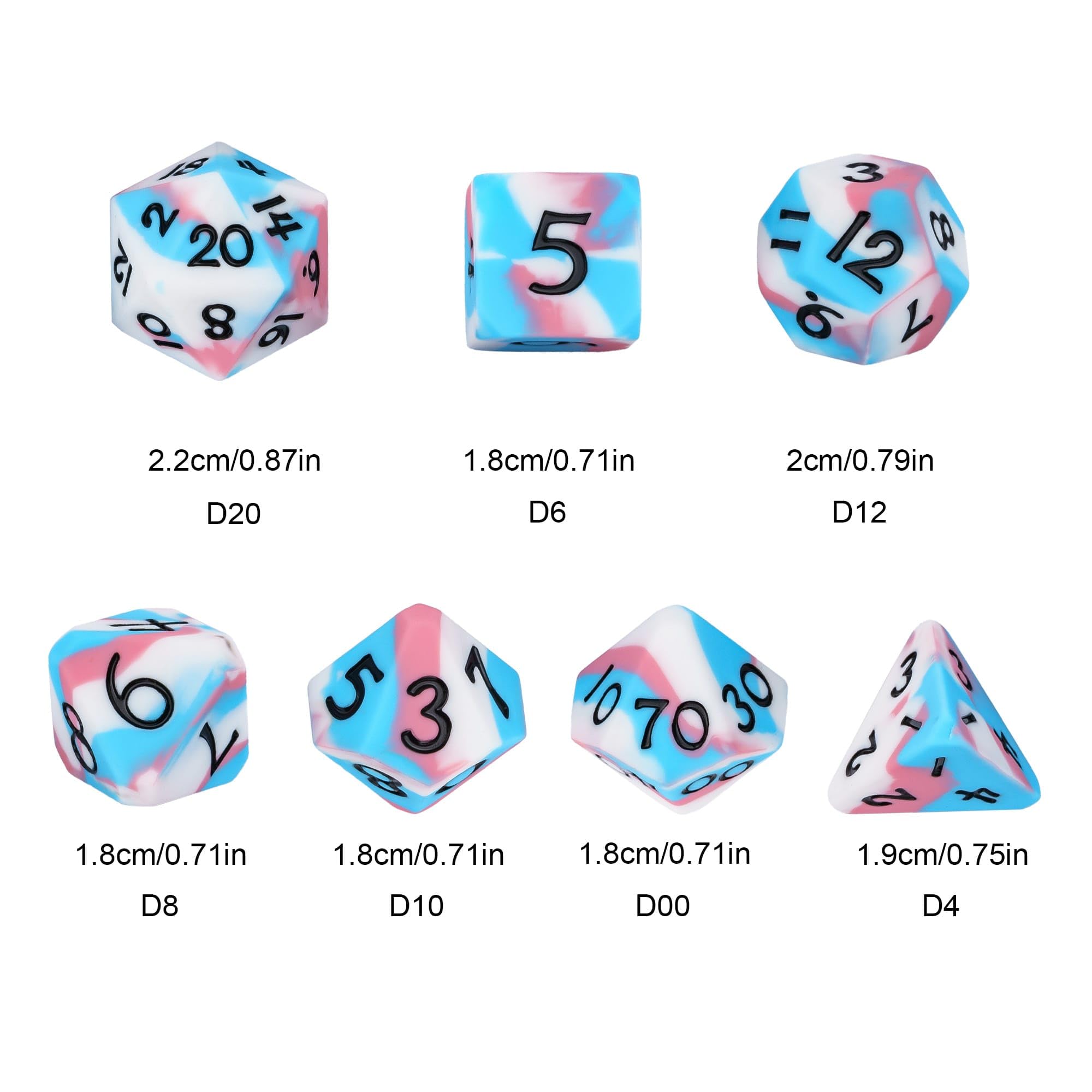 IUSTIDIE 7-piece-dnd-dice-set includes all essential dice for RPG sessions.
