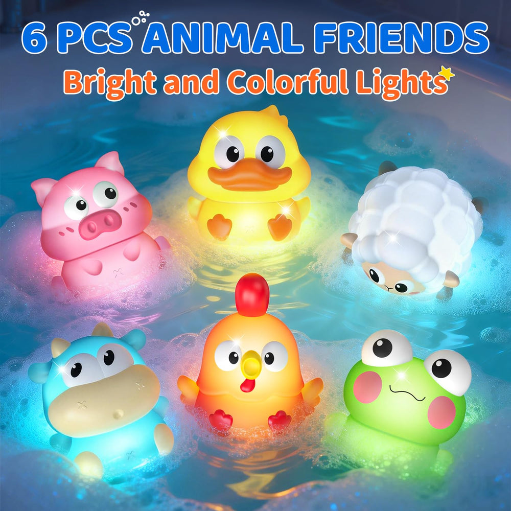 iValea glow bath toy cow lights up to enhance sensory exploration