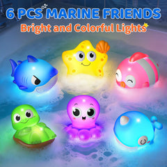 iValea clownfish light-up bath toy colorful glow for early learning