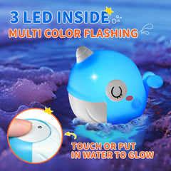iValea shark light-up bath toy enhances water play and curiosity