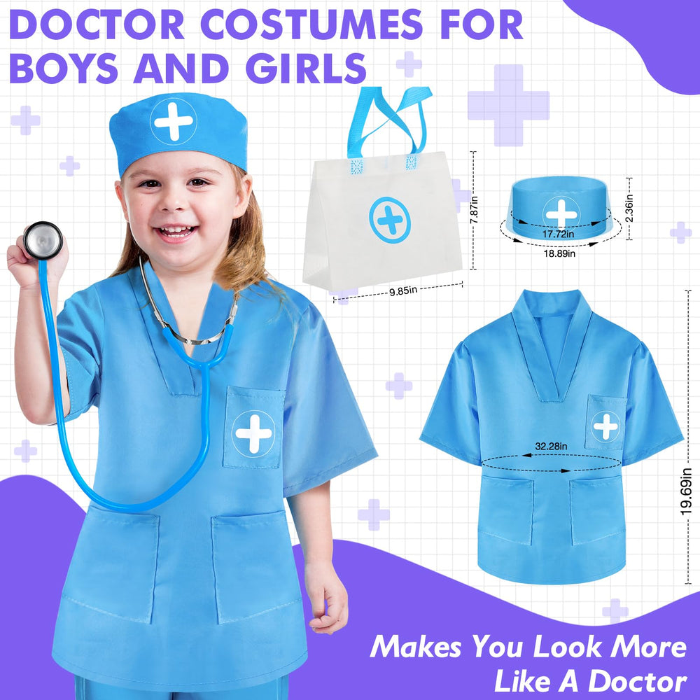 IVENRXIU doctor kit thermometer demonstrates temperature checks in pretend play