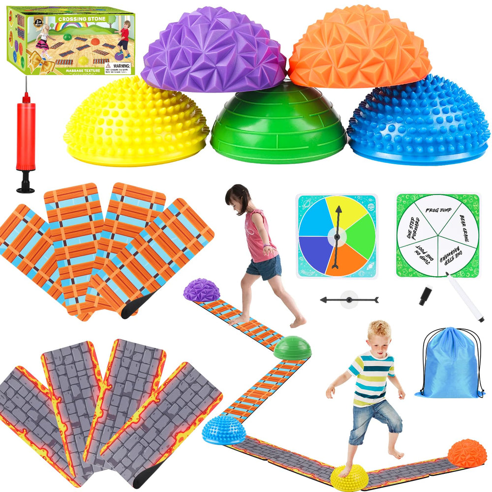 IVENRXIU stepping stones with textured balance ball for coordinated play