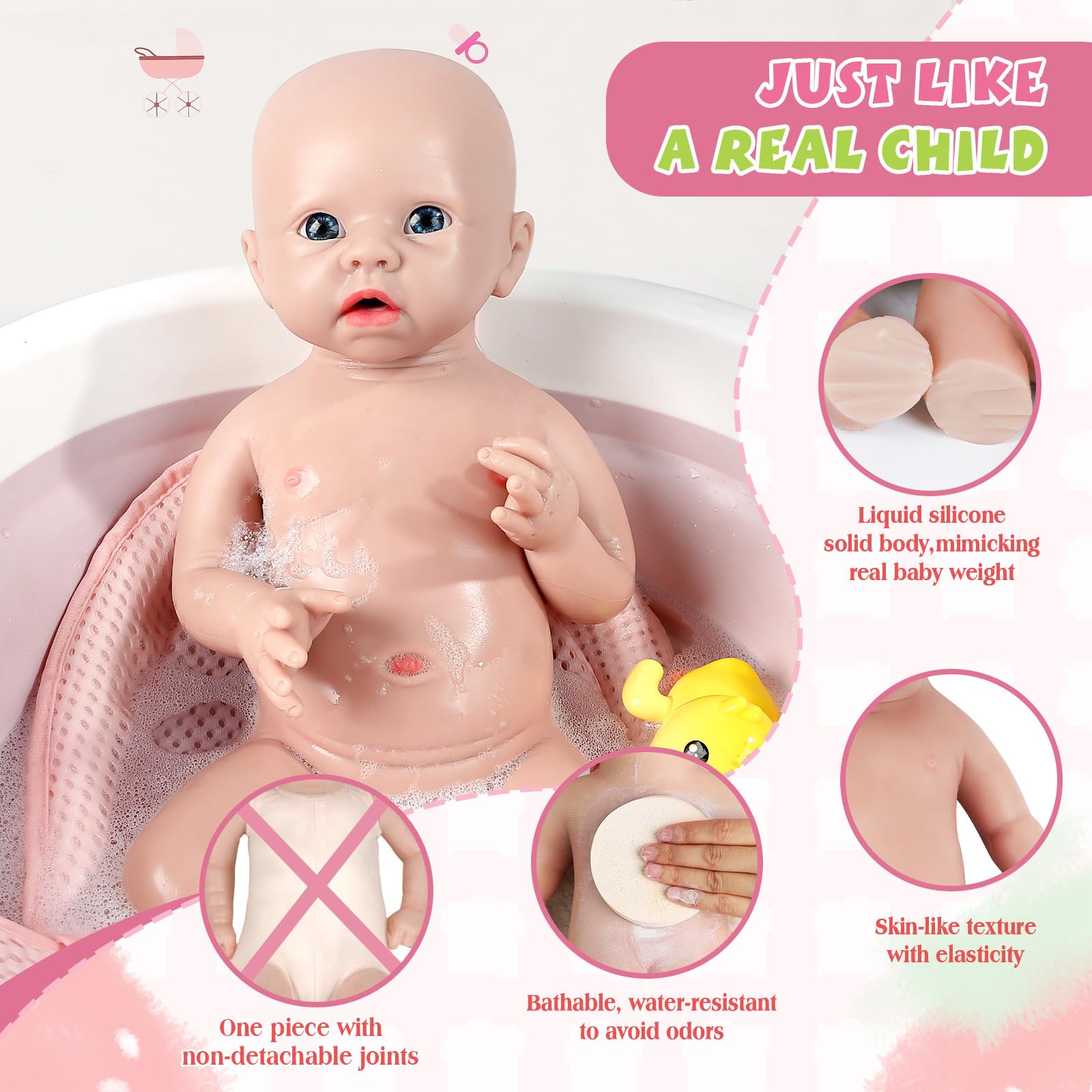 IVITA feeding set and birth certificate included for gifting and pretend play